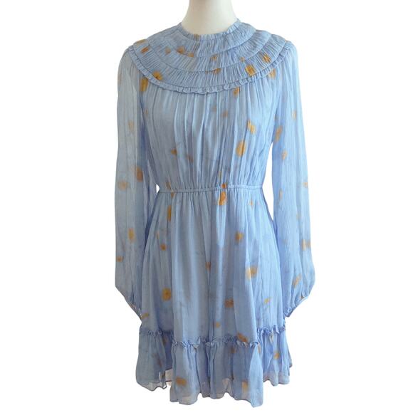 Jason Wu Powder Blue 100% Silk Pleated Mini Dress NWT Size 6 - Picture 1 of 5